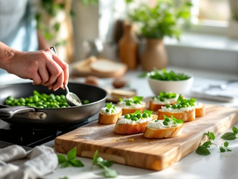 Fresh and Flavorful Spring Pea and Ricotta Crostini