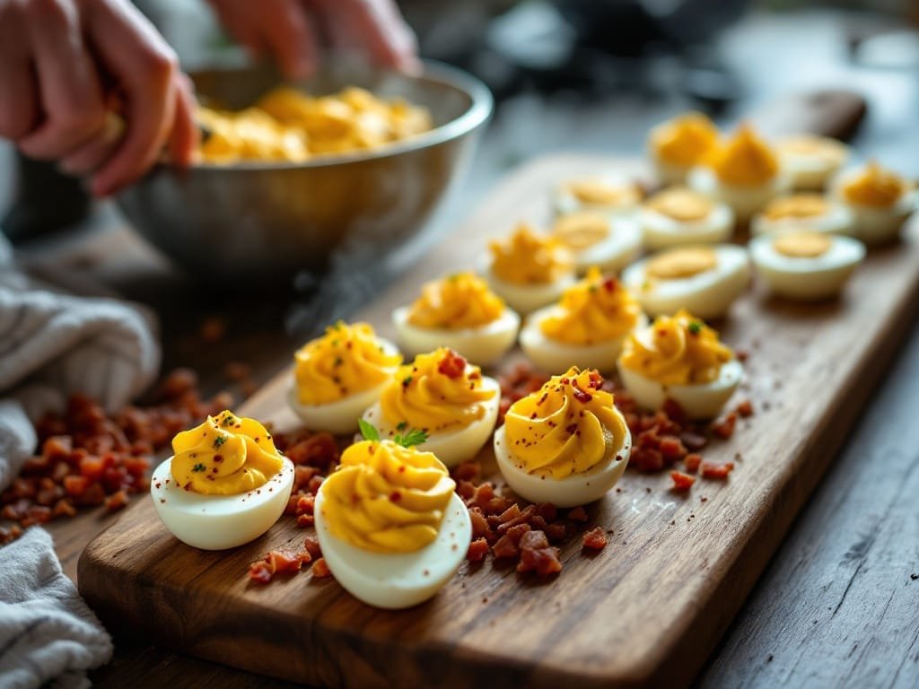 Deviled Eggs with Crunchy Bacon Goodness