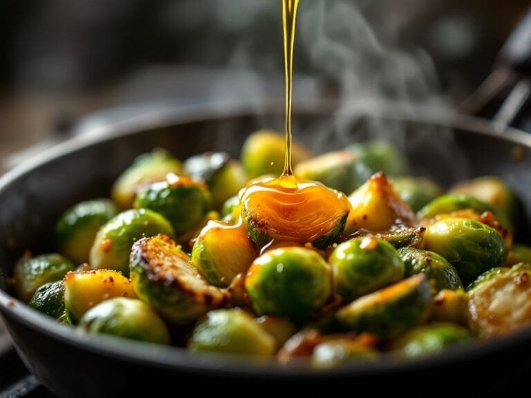 Crispy Brussels Sprouts with Sweet Honey Drizzle