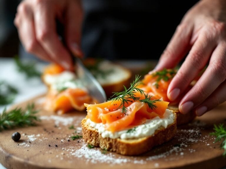 Smoked Salmon Crostini with Creamy Dill Spread