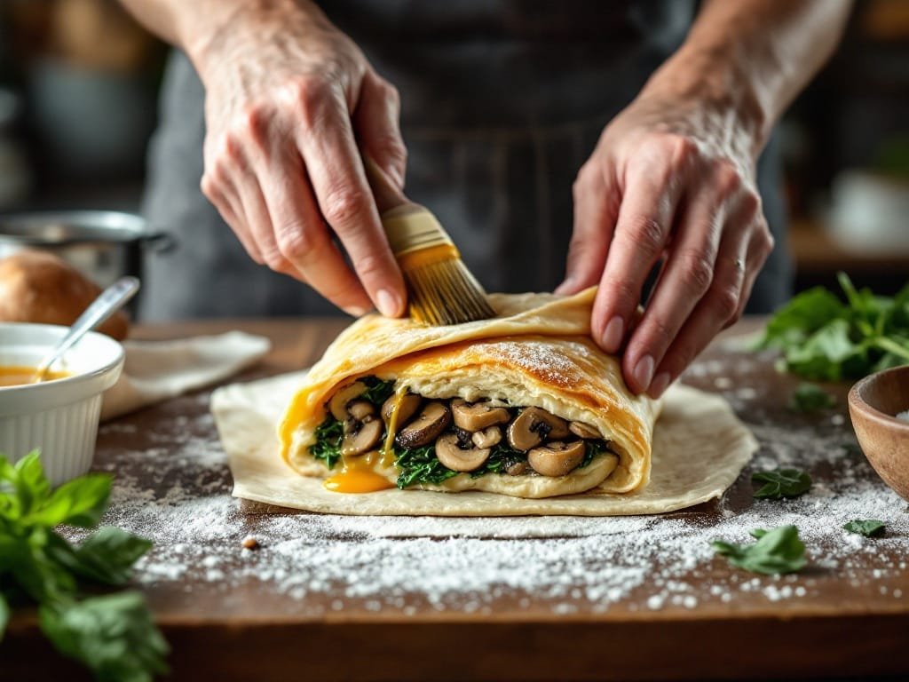 Vegetarian Wellington with Mushrooms and Spinach