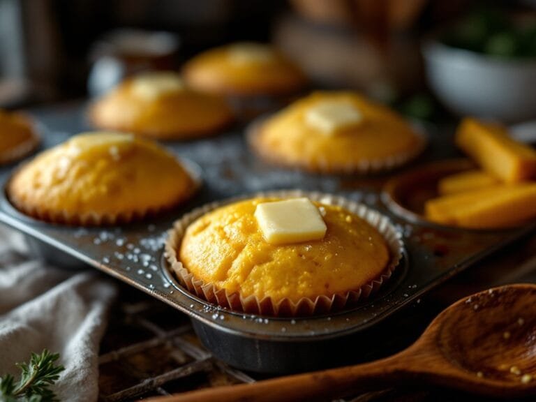 Golden Buttery Cornbread Muffins