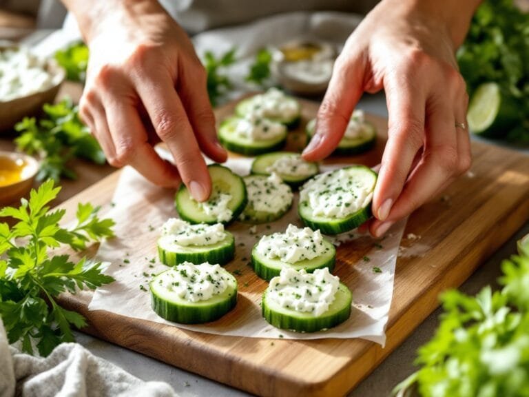 Fresh Cucumber Bites with Herbed Cream Cheese