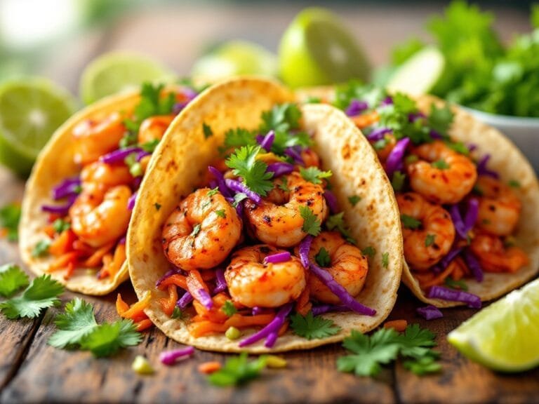 Spicy Grilled Shrimp Tacos with Slaw