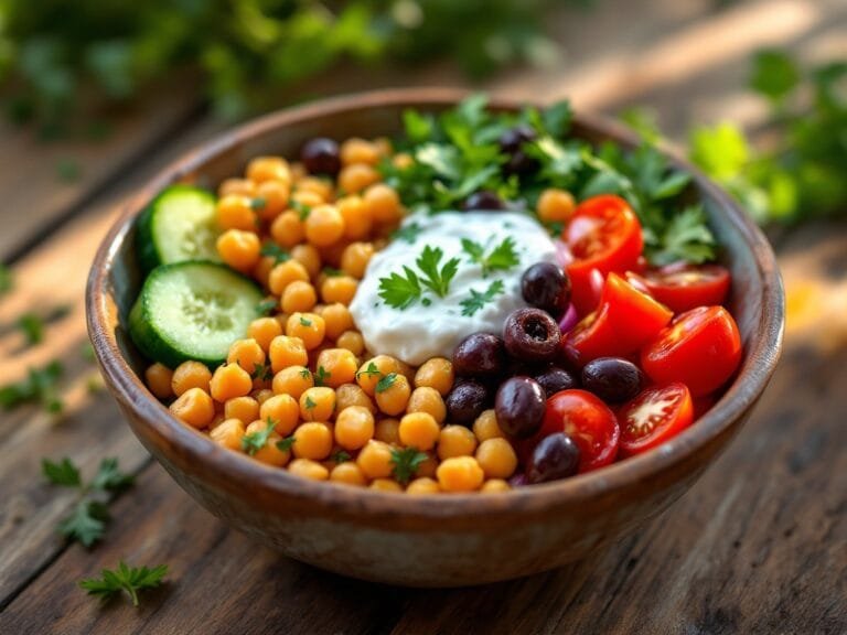 Mediterranean Chickpea Bowl with Tzatziki