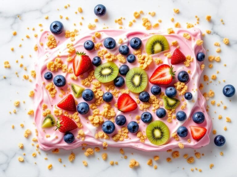 Frozen Yogurt Bark with Fruit & Granola
