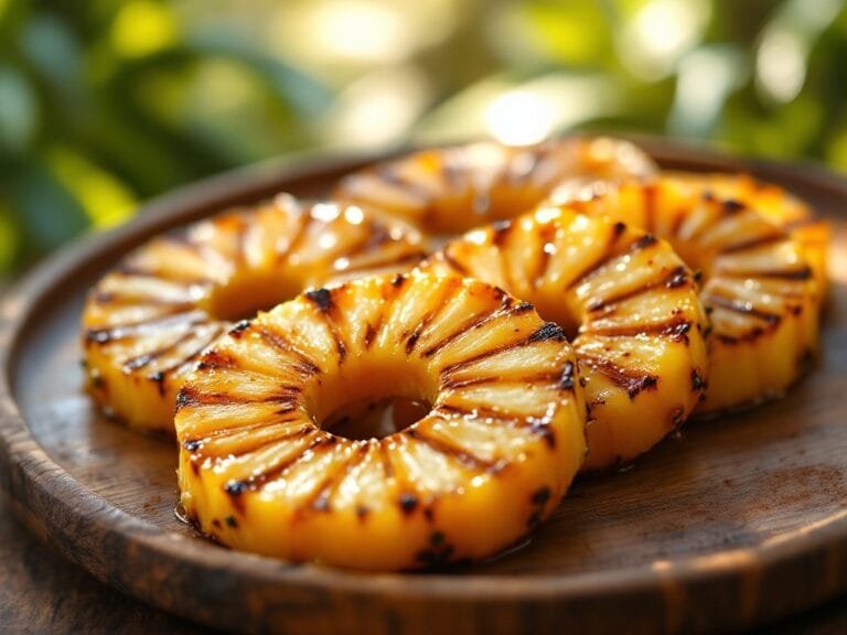 Grilled pineapple with cinnamon sugar glaze