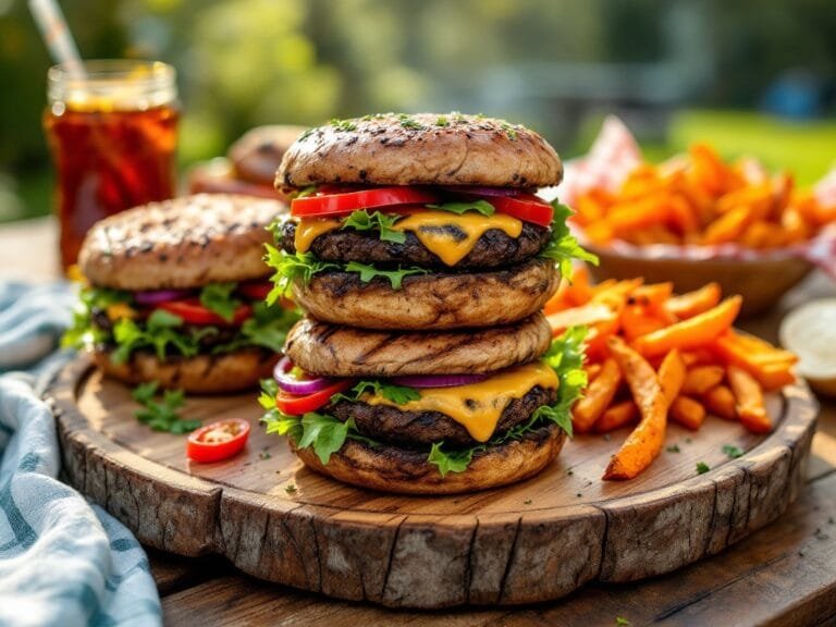 Grilled portobello mushroom burgers