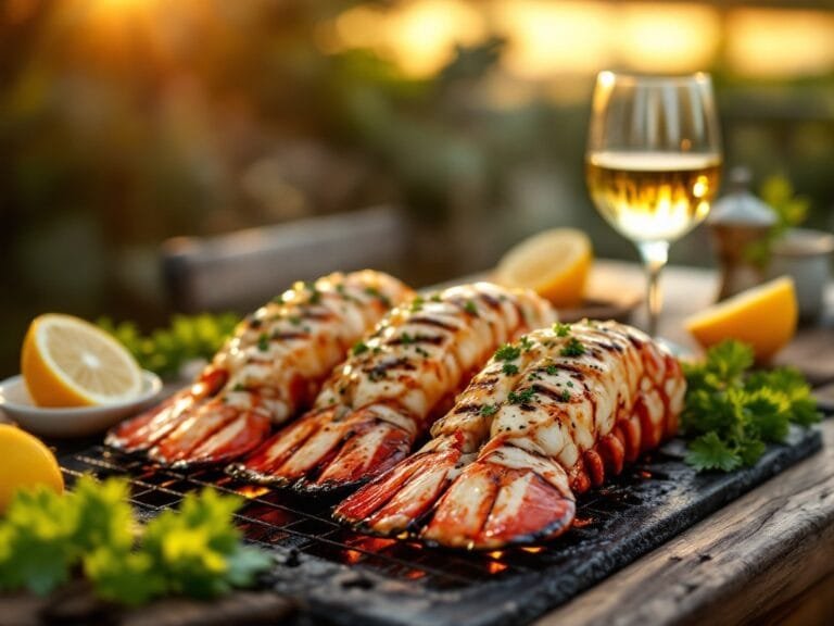 Grilled garlic butter lobster tails