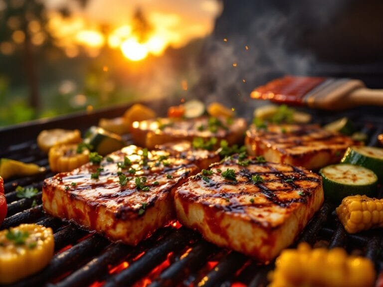 Sweet chili grilled tofu steaks