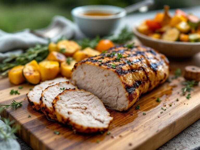Maple mustard grilled pork tenderloin