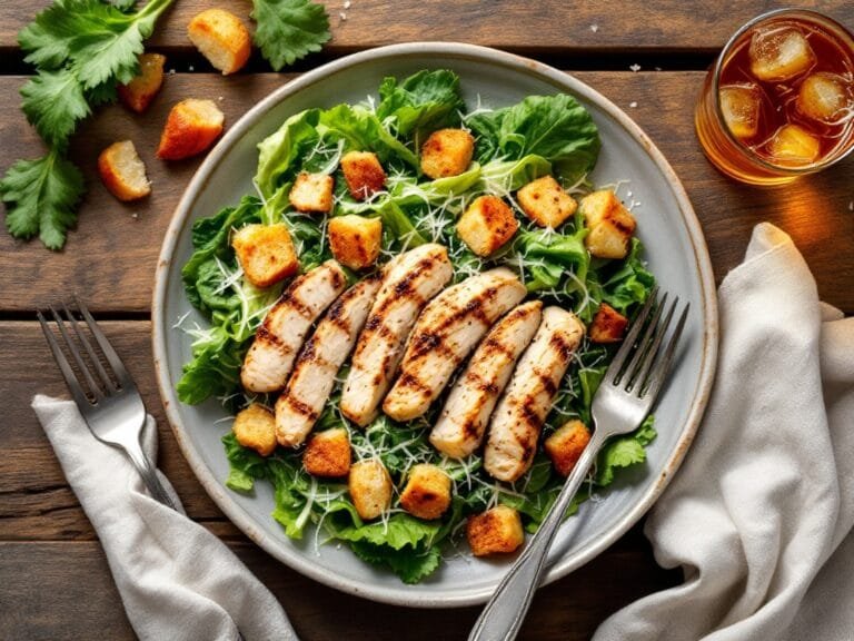 Grilled chicken Caesar salad