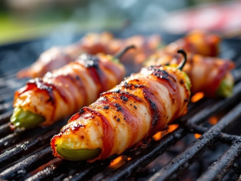 Grilled bacon-wrapped jalapeño poppers