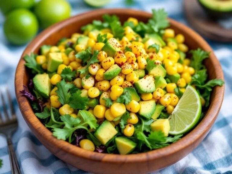 Grilled Corn and Avocado Salad with Lime Vinaigrette