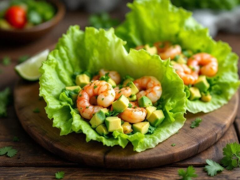 Shrimp and Avocado Lettuce Wraps