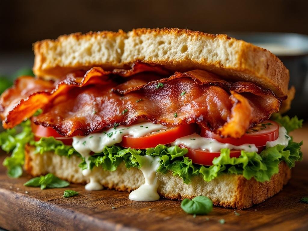 BLT with Basil Mayo on Sourdough - The Kitchens Aid - The Kitchens Aid