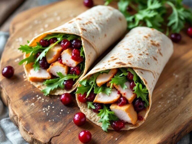 Turkey Cranberry Wraps with Arugula