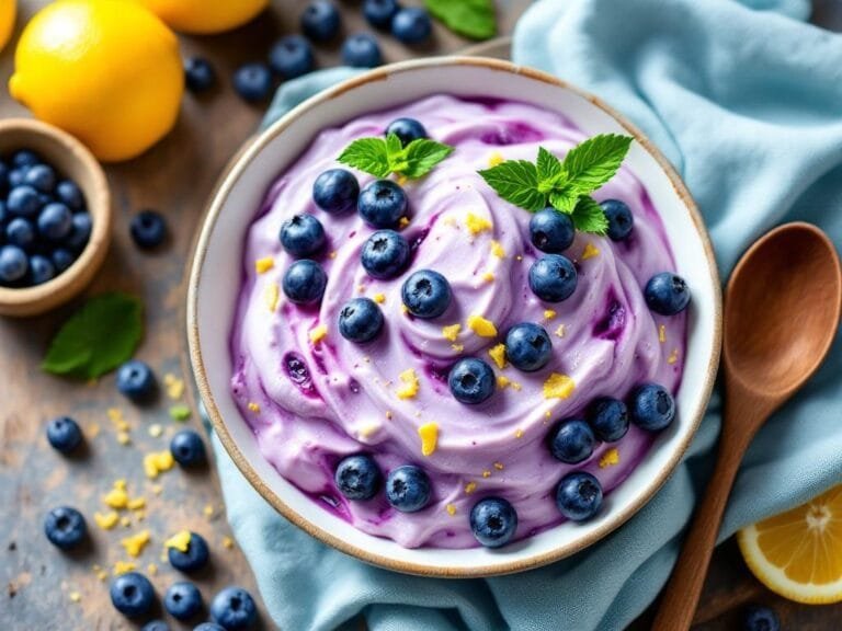 Blueberry Lemon Frozen Yogurt