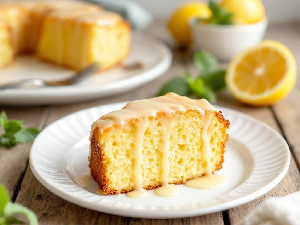 Lemon Yogurt Cake with Glaze - The Kitchens Aid - The Kitchens Aid