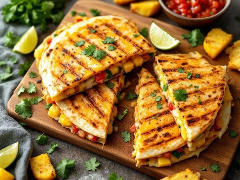 Grilled Pineapple & Chicken Quesadillas