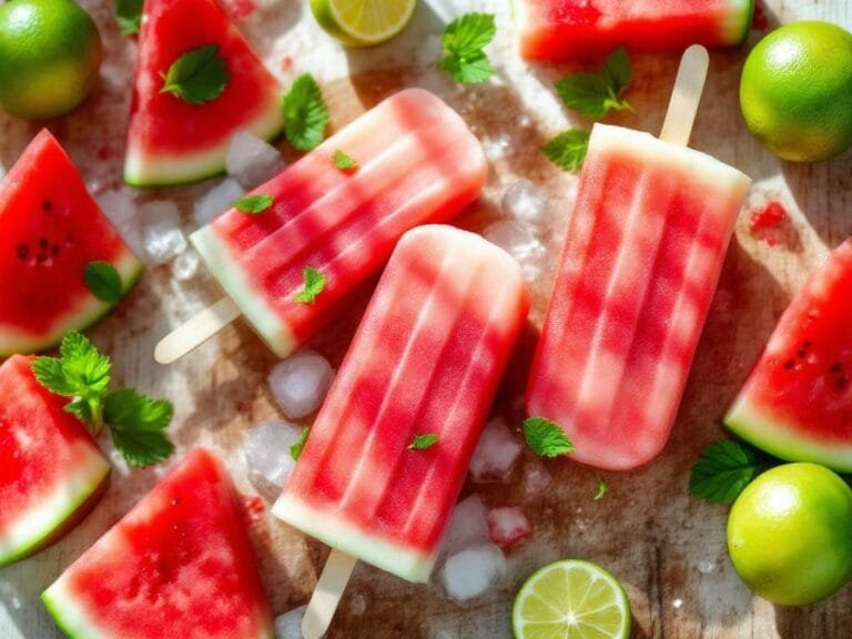 Watermelon Lime Popsicles