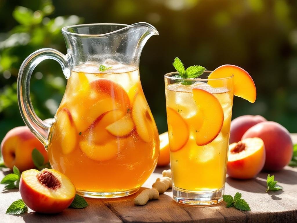 Ginger Peach Iced Tea - The Kitchens Aid - The Kitchens Aid