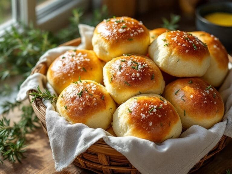 Fluffy Rosemary Sea Salt Dinner Rolls Recipe