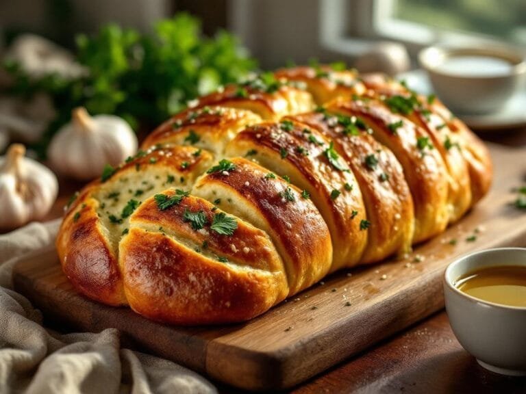 Savory Roasted Garlic Herb Pull Apart Bread Recipe