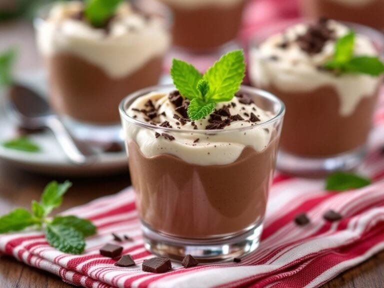 Creamy Peppermint Chocolate Mousse Cups Recipe
