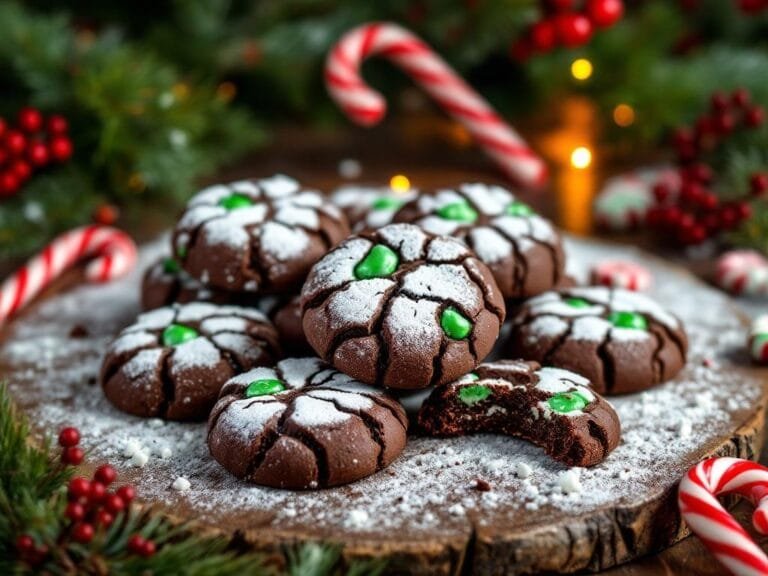Chocolate Peppermint Crinkle Cookies Holiday Baking Delight
