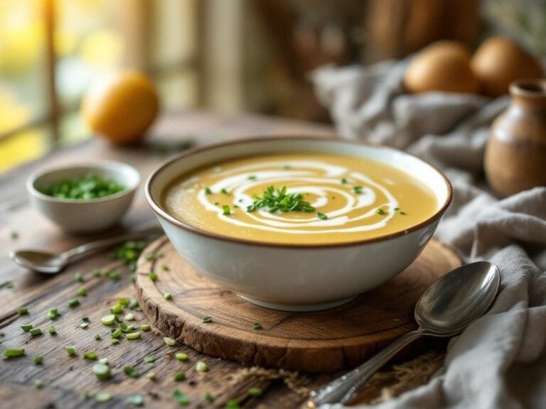 Creamy Potato Leek Soup with Fresh Chives Recipe