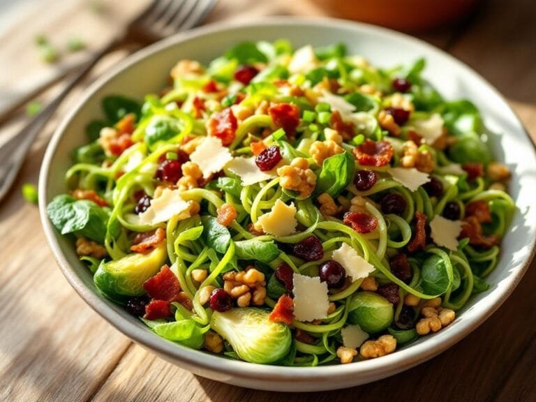 Fresh Brussels Sprout and Bacon Shaved Salad Recipe