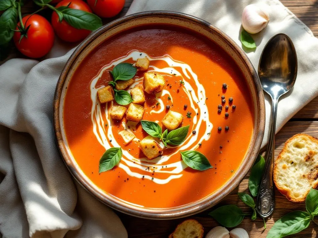 Creamy Roasted Tomato Basil Bisque