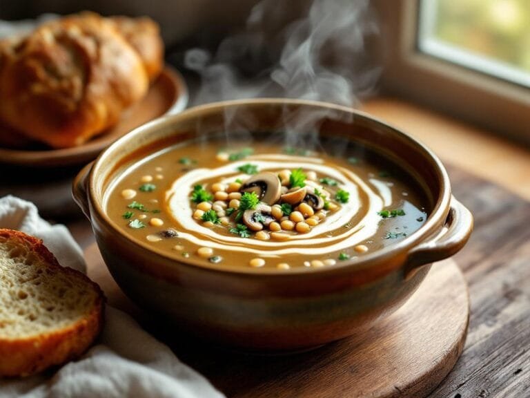Hearty Warm Barley and Mushroom Soup Recipe for Cozy Evenings