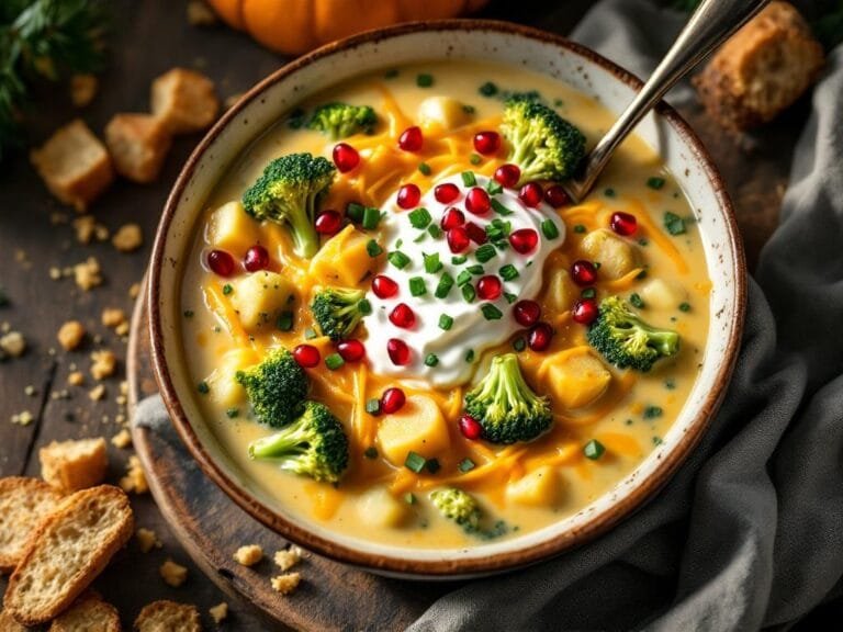 Creamy Broccoli and Cheddar Holiday Soup Recipe