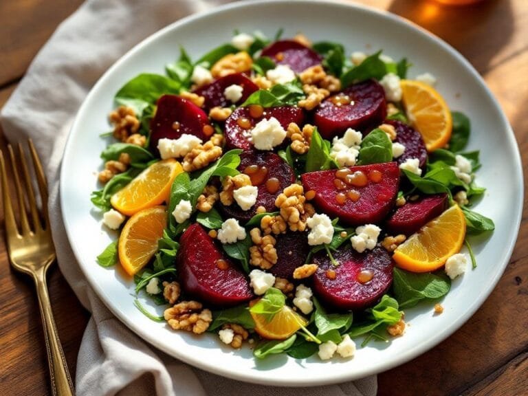 Roasted Beet Salad with Maple Dijon Dressing Fresh Flavorful and Easy