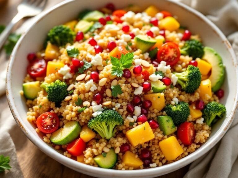 Healthy Warm Quinoa Salad with Roasted Vegetables Recipe
