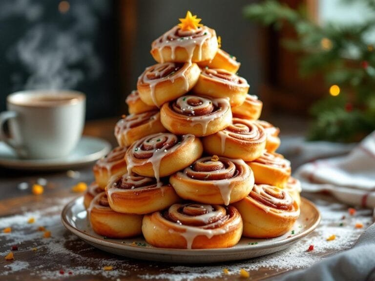 Cinnamon Roll Christmas Tree Pull Apart Recipe for Holiday Treats