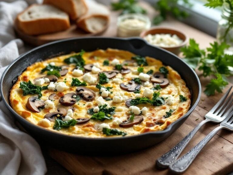 Winter Vegetable Frittata with Creamy Goat Cheese Recipe