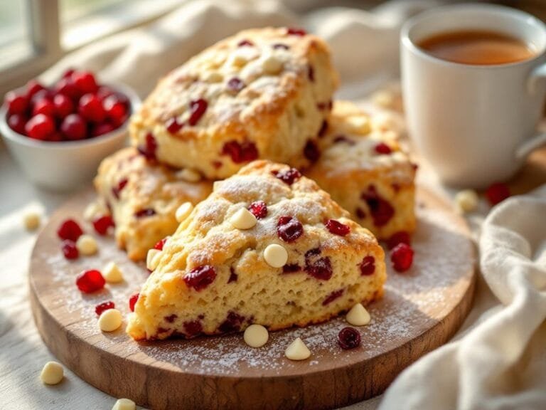 Fluffy Cranberry White Chocolate Scones Recipe