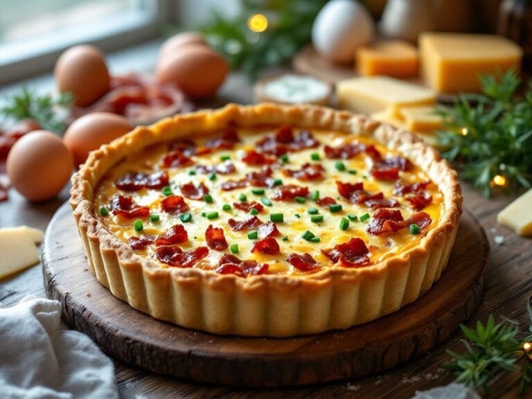 Holiday Quiche Lorraine with Crispy Bacon Recipe for Festive Brunch