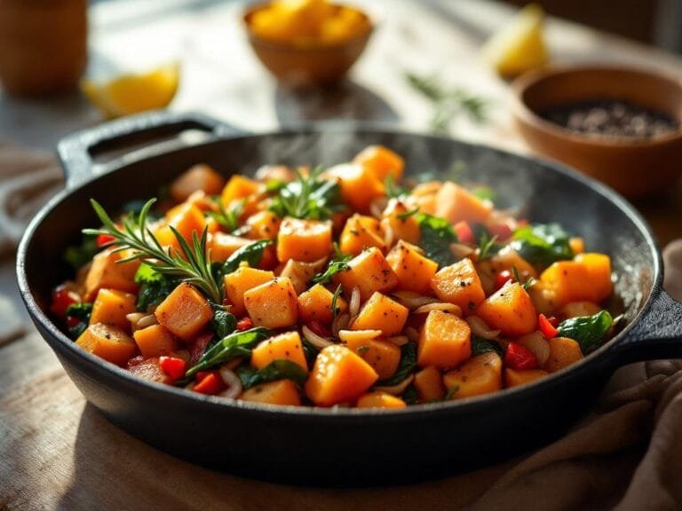 Sweet Potato Hash with Caramelized Onions and Rosemary Recipe