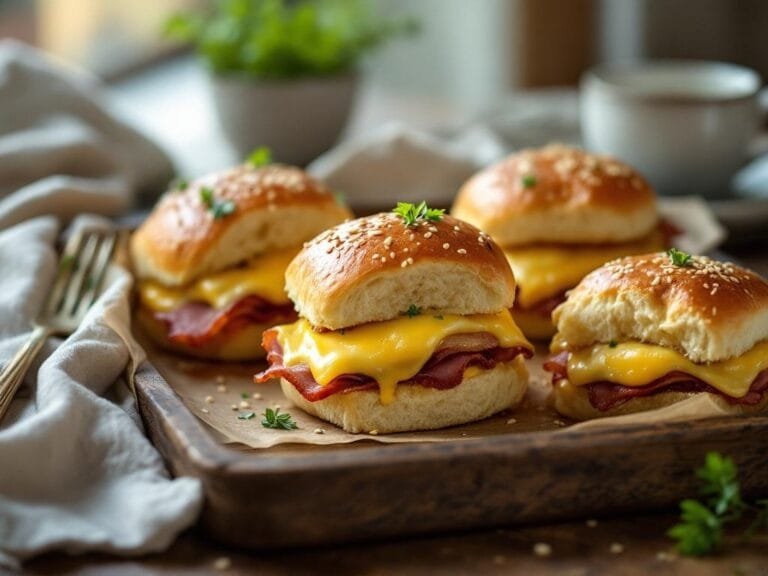 Savory Ham and Swiss Breakfast Sliders Recipe