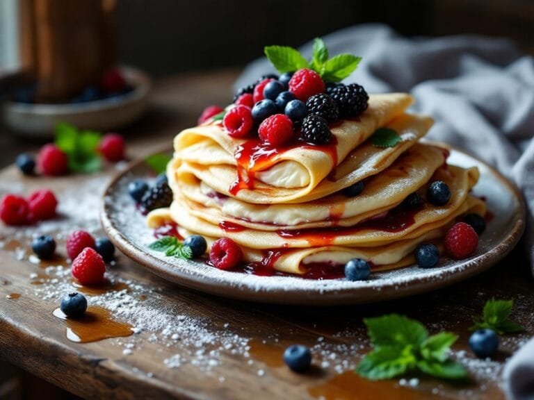 Delightful Winter Berry and Mascarpone Crepes Recipe