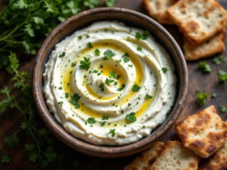 Creamy Roasted Garlic and Herb Whipped Feta Dip Recipe