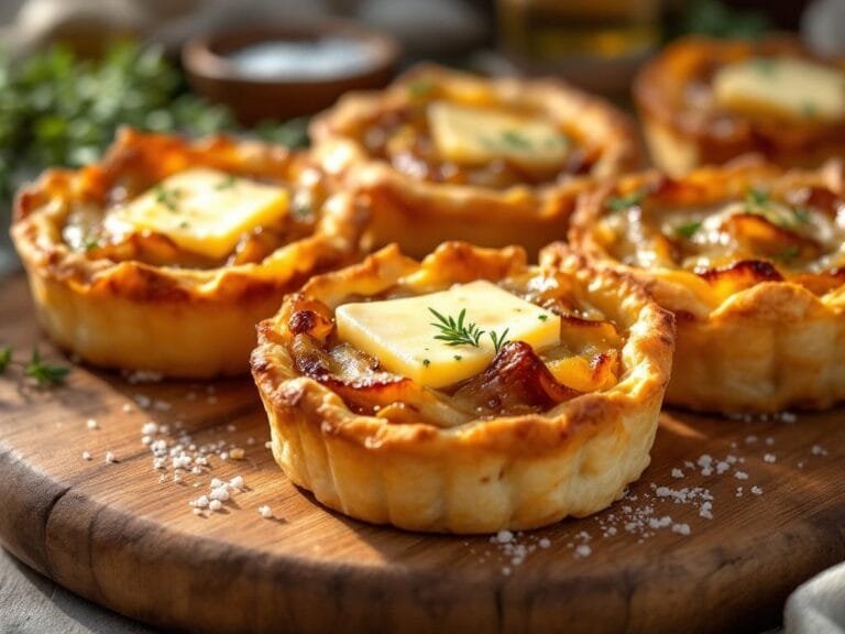 Savory Caramelized Onion and Gruyere Tartlets Recipe