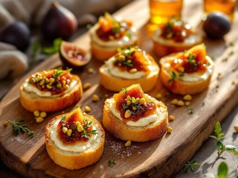 Baked Brie with Fig Jam Crostini Recipe for Elegant Appetizers