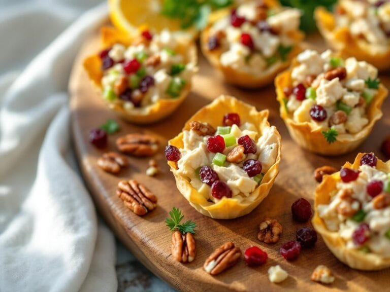 Cranberry Pecan Chicken Salad Phyllo Cups Recipe for Easy Entertaining