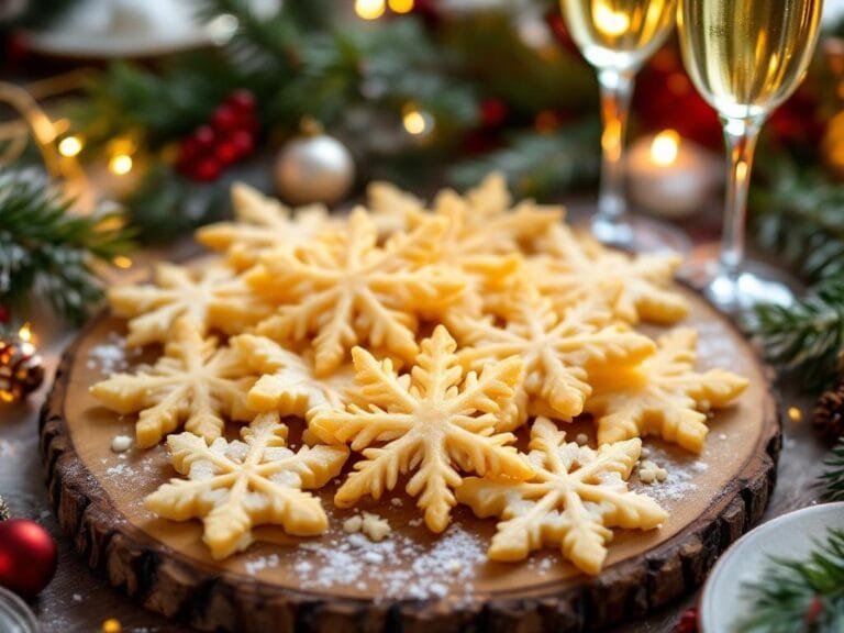 Snowflake Shaped Parmesan Crisps Recipe for Elegant Holiday Snacks
