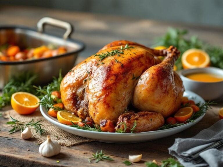 Citrus Herb Roasted Turkey with Garlic Butter Recipe